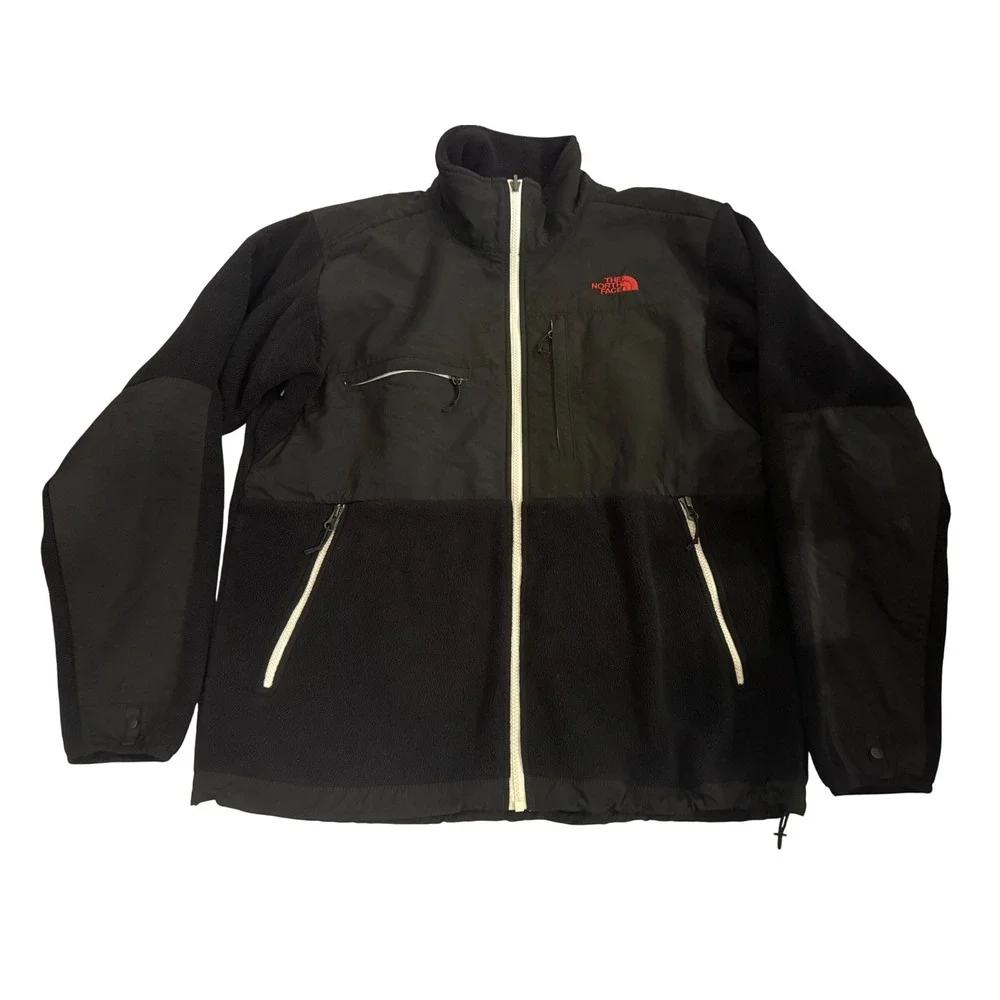 The North Face Mens Denali Polartec Jacket Large Black Fleece Lined Zip Outdoor